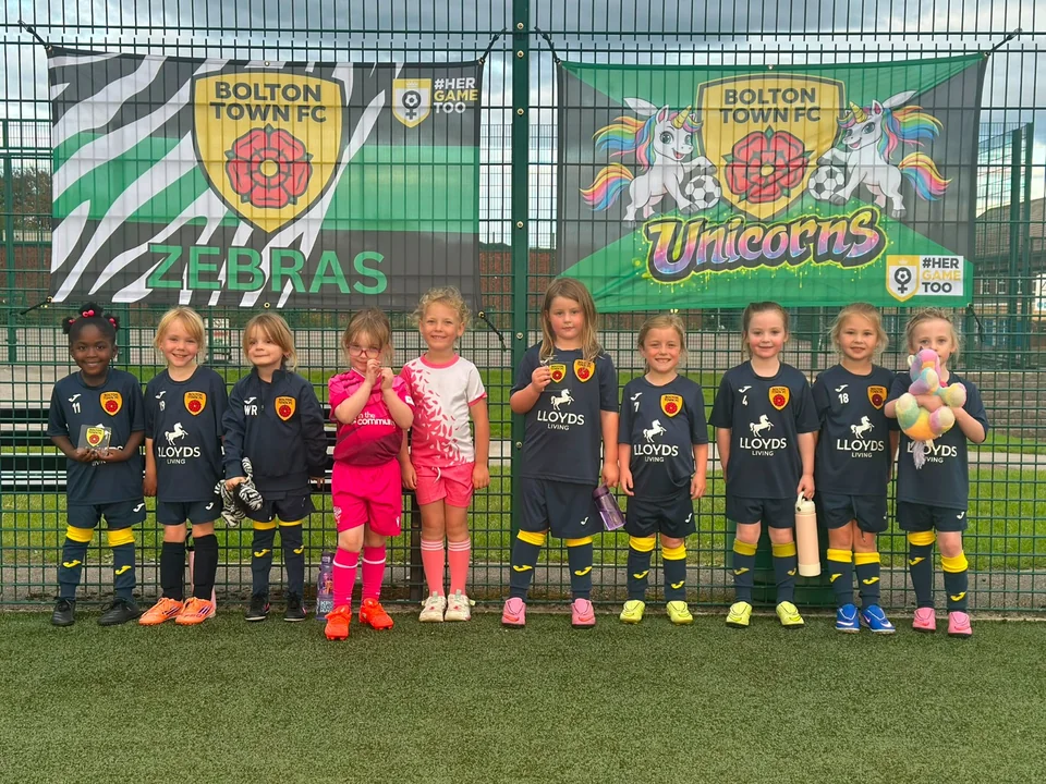 Bolton Town Zebras and Unicorns squads
