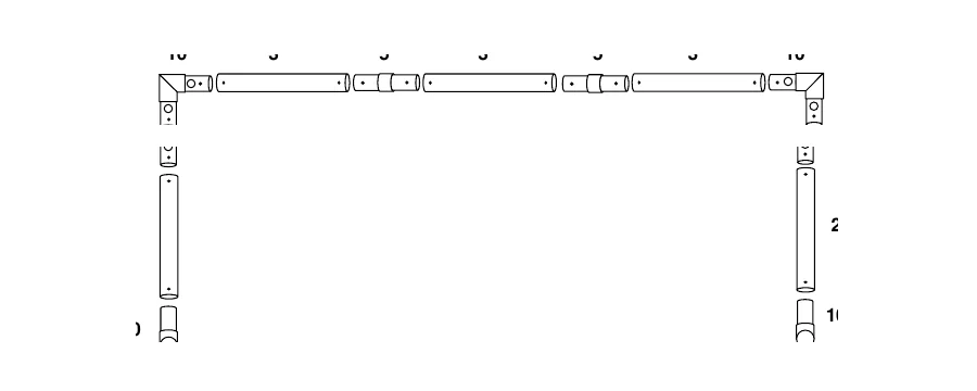 Official Samba 12 x 6 Trainer Goal assembly diagram - step 1