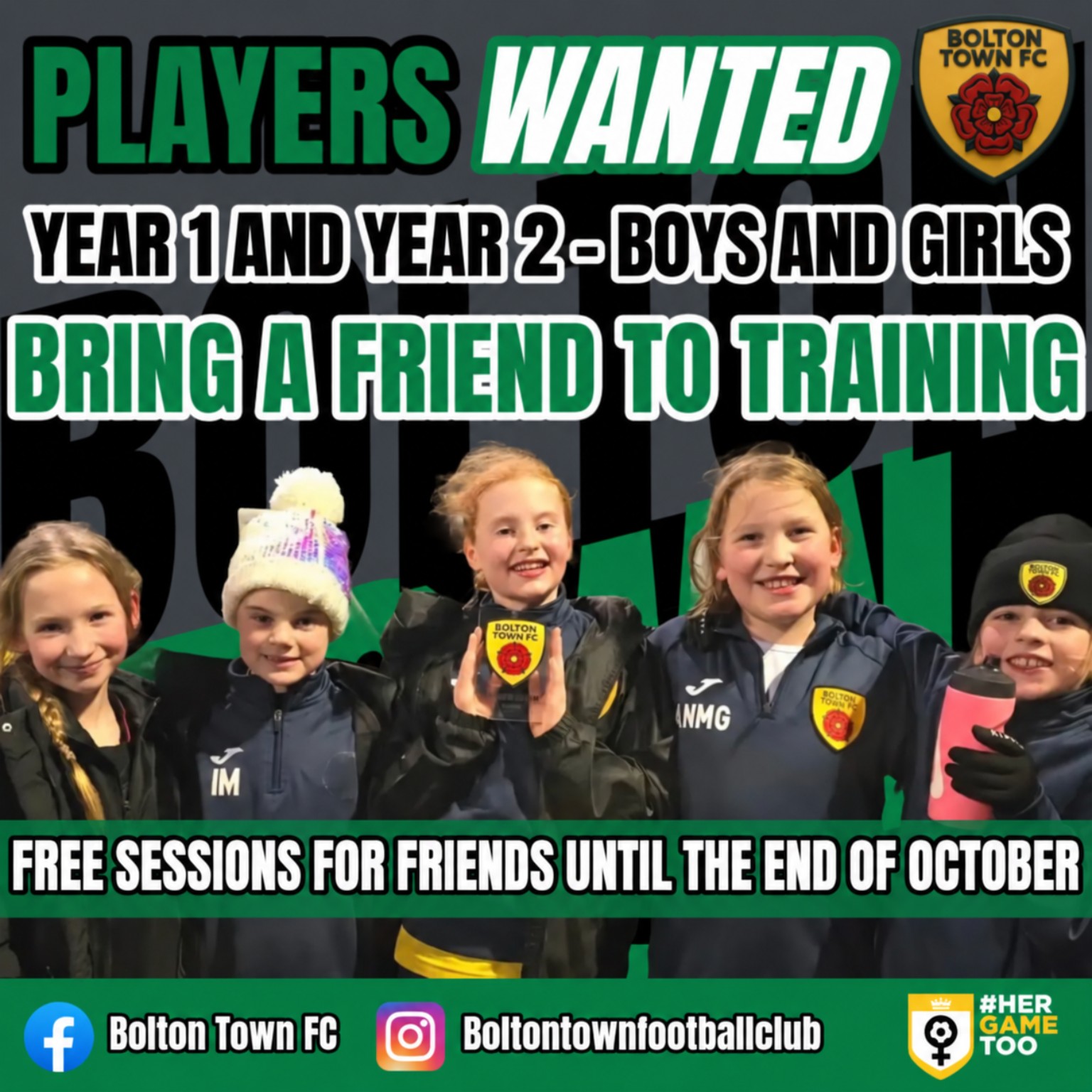 Players Wanted flyer for Year 1 and Year 2 boys and girls